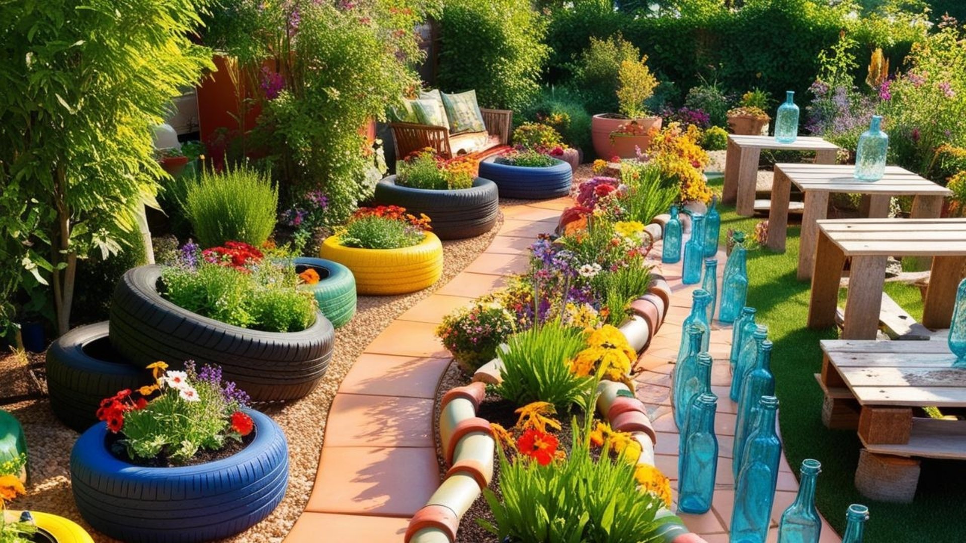 Decoração de Jardim: 7 Ideias Criativas com Materiais Reciclados